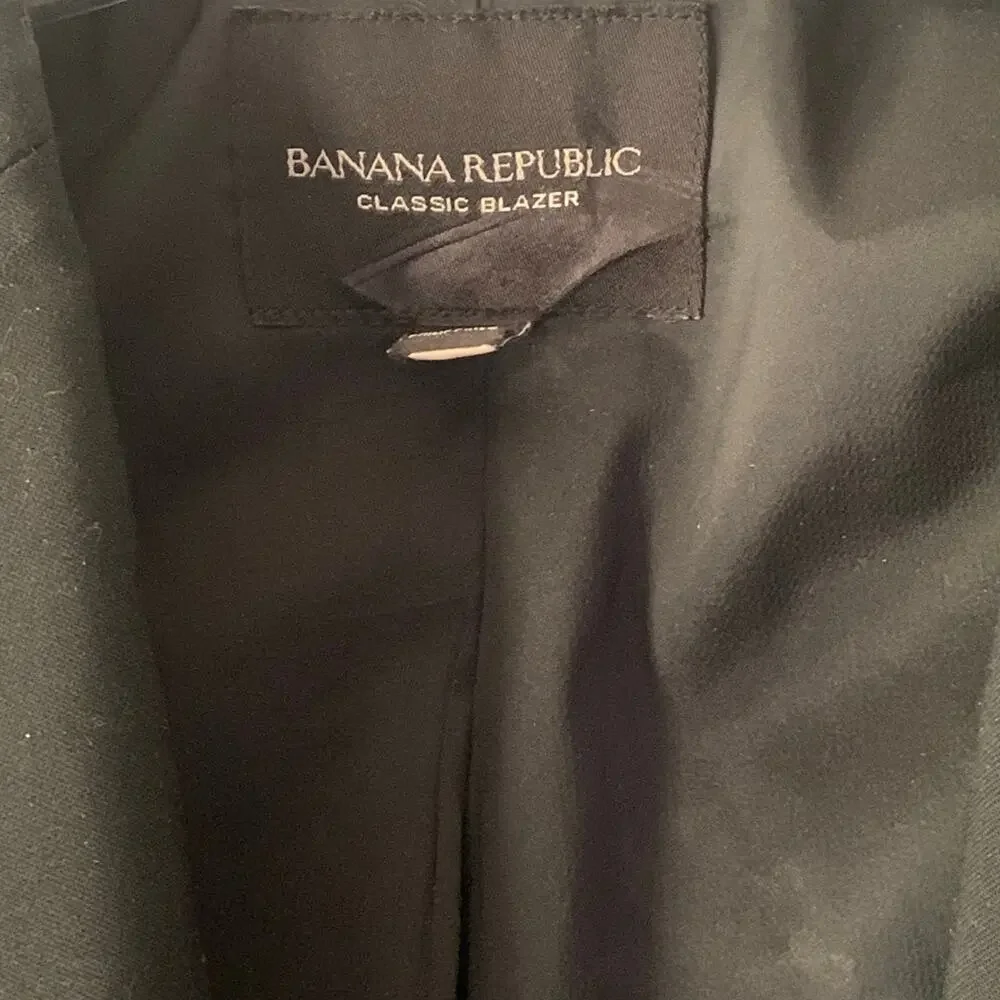 Banana Republic Black Wool Classic Blazer Size 2 - Picture 5 of 15
